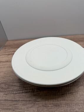 Vintage Corelle White Serving Bowl with Clear Glass Lid and Plastic Cover-8.5”